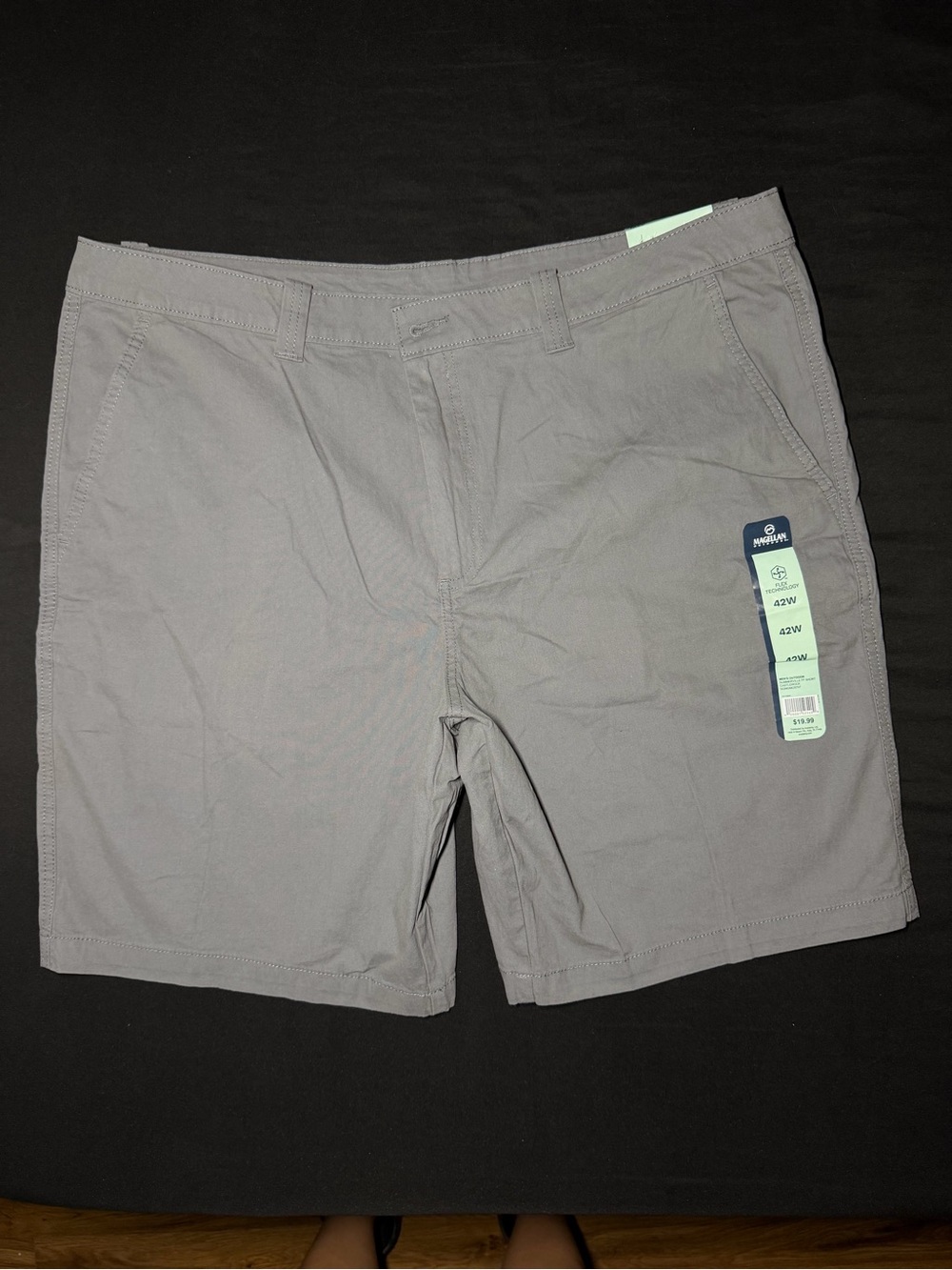 Magellan Outdoors Men's Gray Flat-Front Shorts